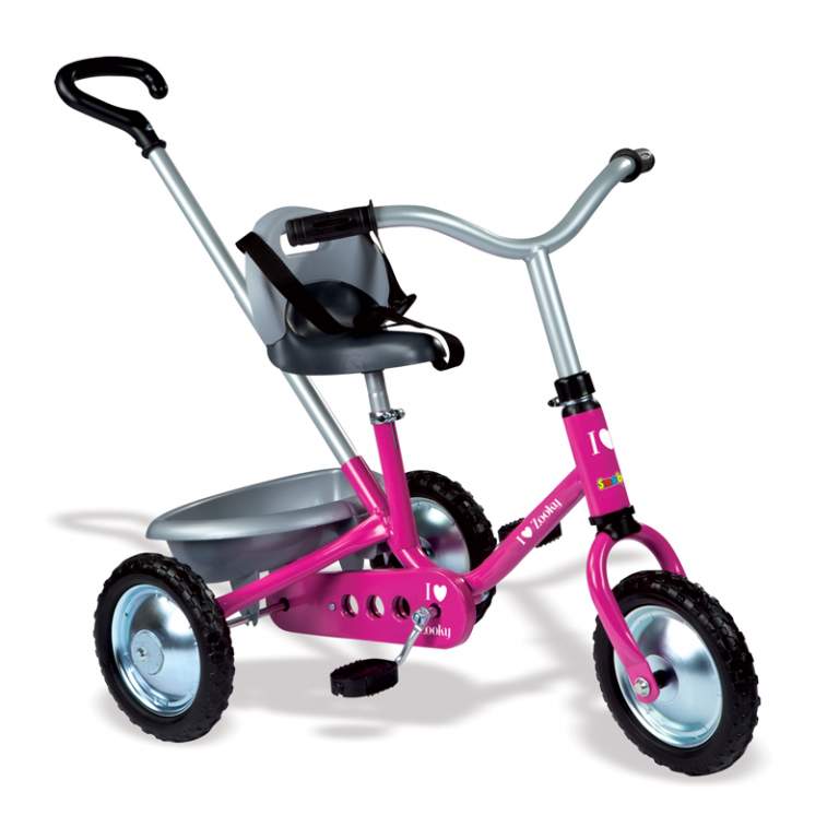 454016 Дитячий металевий велосипед "Зукі" з багажником, рожевий, 16 міс.+