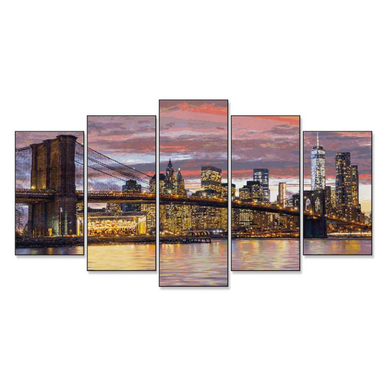 9450806 Художній творчий набір-поліптих "Нью Йорк", 5 картин, 132х72 см, 12+