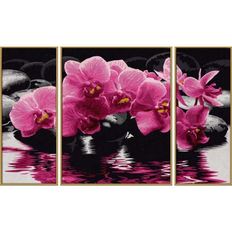9260603 Художній творчий набір-триптих "Орхідеї", 50х80 см, 12+