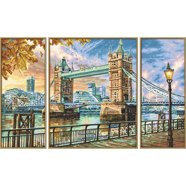 9260752 Художній творчий набір-триптих Тауерський міст в Лондоні, 50х80 см, 12+