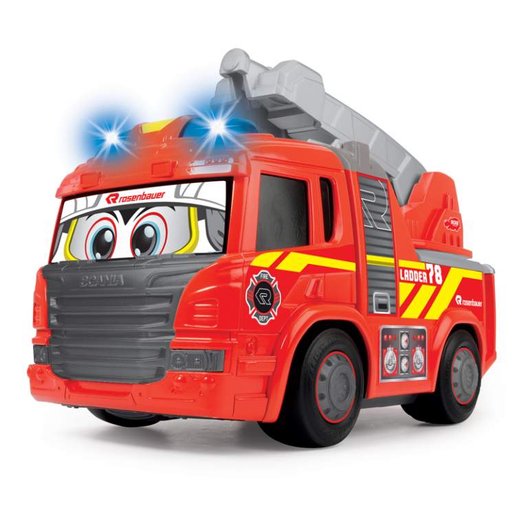 3814016 Пожежна машина «Хеппі. Сканія» з драбиною, зі звук. та світл. ефектами, 25 см, 3+