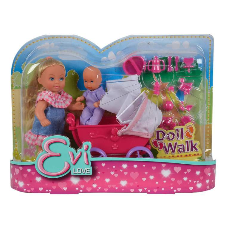 5736241 Лялька Еві з малюком у колясці, 2 види, 3+