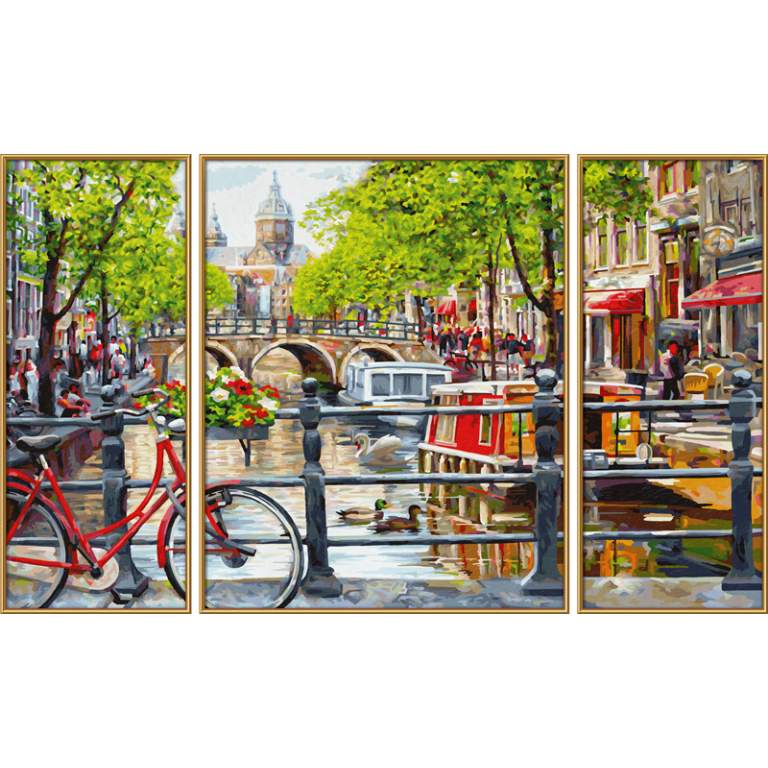 9260812 Художній творчий набір-триптих "Амстердам", 50х80 см, 12+ 