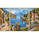 9260818 Художній творчий набір-триптих "Романтичне озеро", 50х80 см, 12+ small