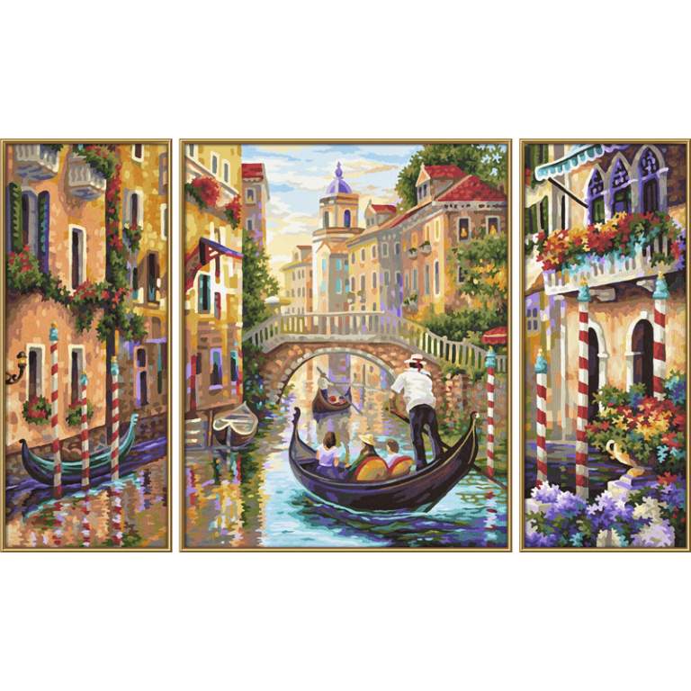 9260736 Художній творчий набір-триптих Венеція. Місто в лагуні, 50х80 см, 12+
