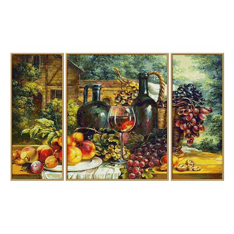 9260847 Художній творчий набір-триптих "Натюрморт з виноградом", 3 картини, 50х80 см, 12+