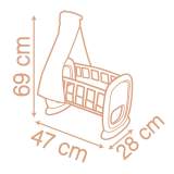 7600220391 Колиска для ляльки "Бебi Ньорс. Терракотова пудра" з балдахіном, з аксес., 18 міс.+ (2788) small