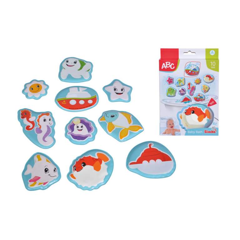 4010196 Іграшки-наліпки для ванної "Морський світ", 12 міс.+