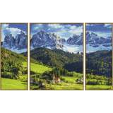 9260760 Художній творчий набір-триптих  Альпійський пейзаж. Церква Святої Магдалени, 50х80 см, 12+ small