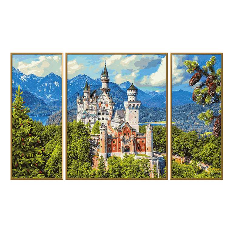 9260837 Художній творчий набір-триптих "Замок Нойшванштайн", 3 картини, 50х80 см, 12+
